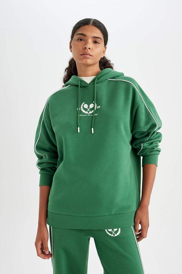DeFactoFit Oversize Geniş Kalıp Kapüşonlu Sporcu Sweatshirt D1700AX24AU - 7