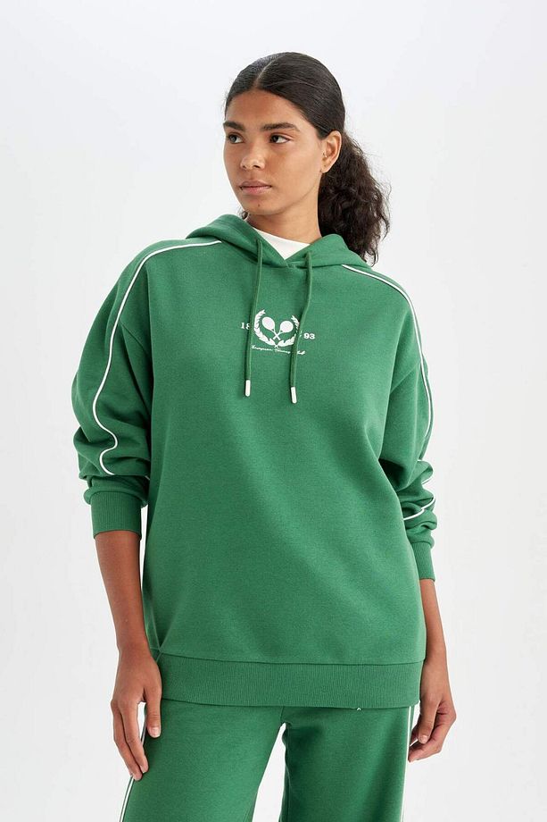 DeFactoFit Oversize Geniş Kalıp Kapüşonlu Sporcu Sweatshirt D1700AX24AU - 6