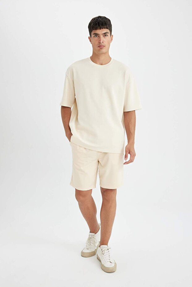 Regular Fit Basic Plain Bermuda Shorts with Pockets D7933Ax24Sm - 1