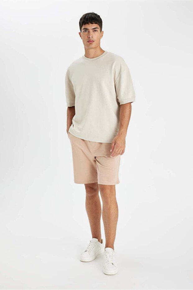 Regular Fit Basic Plain Bermuda Shorts with Pockets D7933Ax24Sm - 1