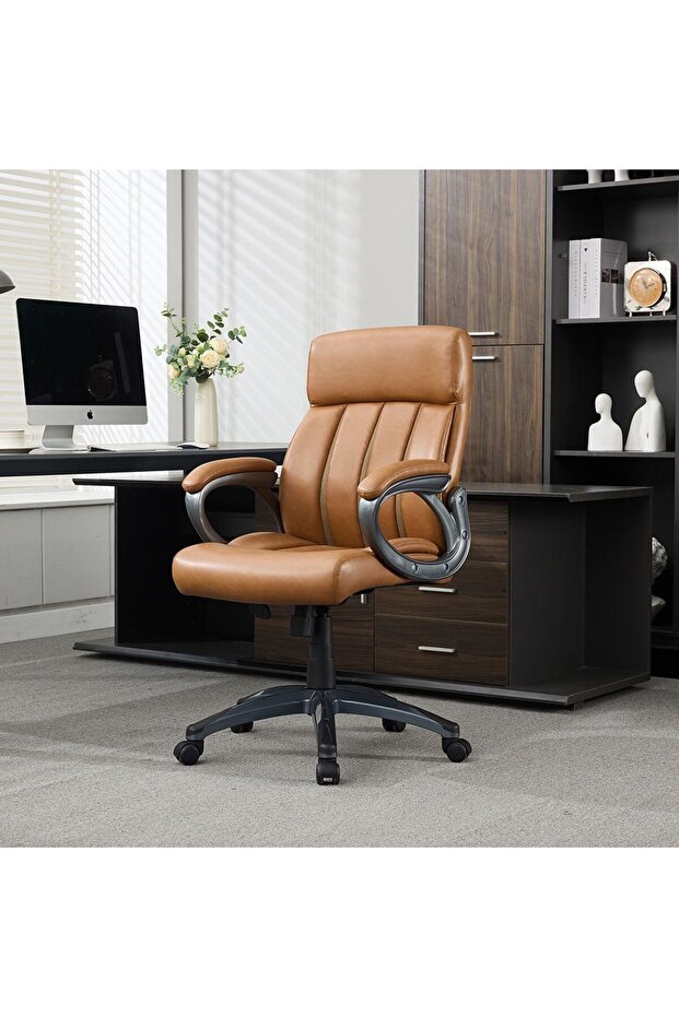 Veloso Mid Back Office Chair - Tan L74.2xW62.5xH103-110.5cm