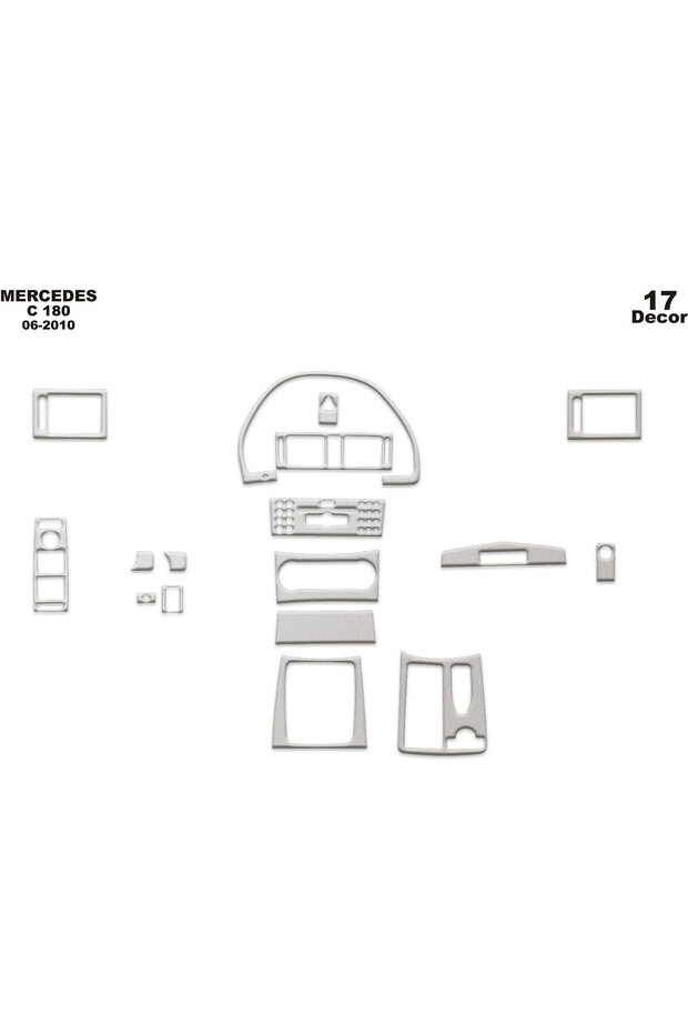 Mercedes C 180 Console-Torpedo Covering 2006 17 Pieces