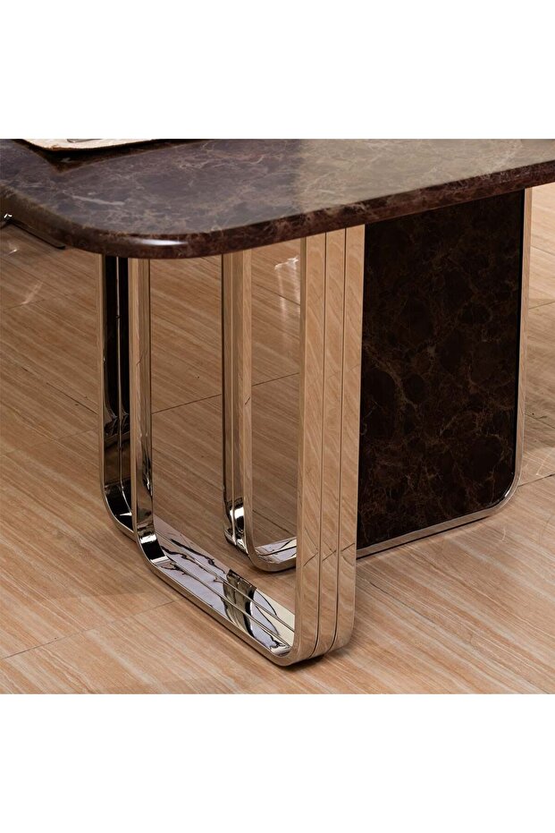 طقم طعام ديفيبار ١+٨ - بني/فضي - 6