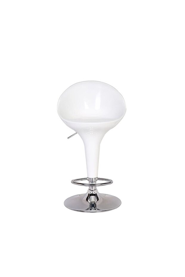 Keith Bar Stool - Classic White Polypropylene with Chrome Finish & BIFMA Certified Gas Lift