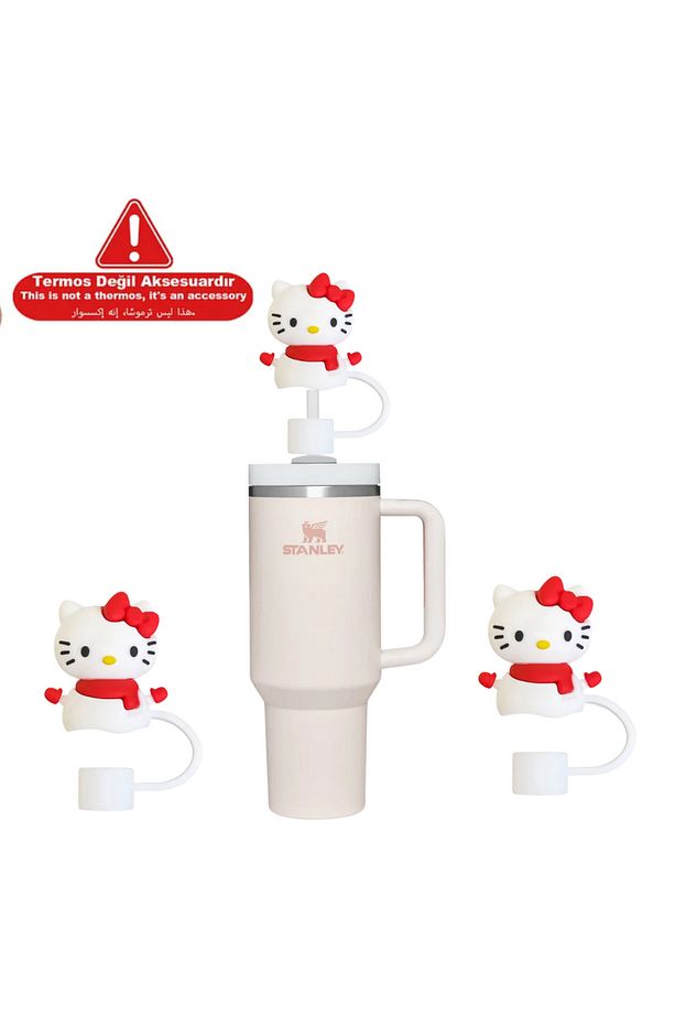 Termos Uyumlu Hello Kitty Aksesuar/ Pipet Koruyucu/Pipet Kılıfı/ Pipet Tıpası 1 Adet 10mm - 1