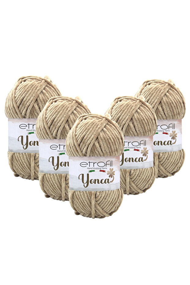 Clover Velvet Hand Knitting Yarn 5 Pieces 77180 Cream
