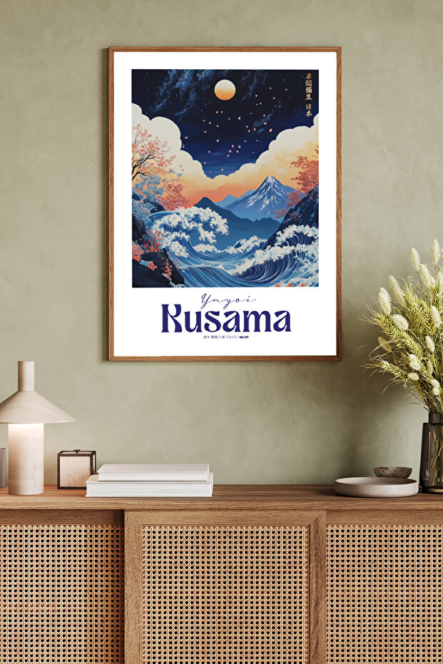 One Piece Wooden Framed Painting Yayoi Kusama Tk0807