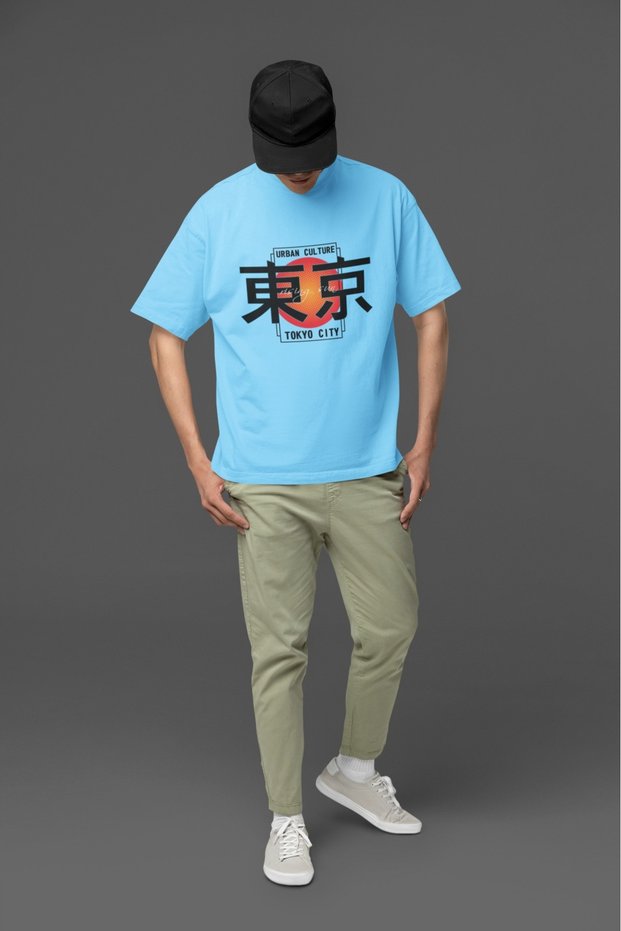 Men/Women Tcity1 Transfer Printed Round Neck Short Sleeve T-Shirt