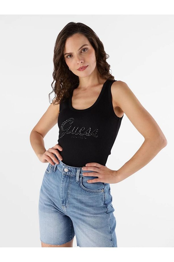 Nakış İşlemeli Logolu Kolsuz Üst T-Shirt W5YP00KCXJ2 - 1