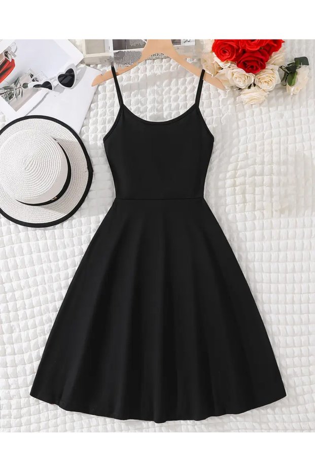 Black Casual Flexible Fabric Dress