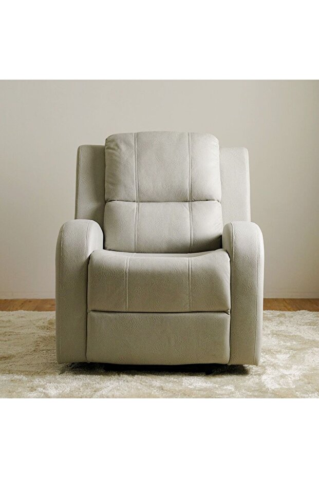 Crimson 1 Seater Fabric Recliner Sofa - Off-White L83xW96xH97cm