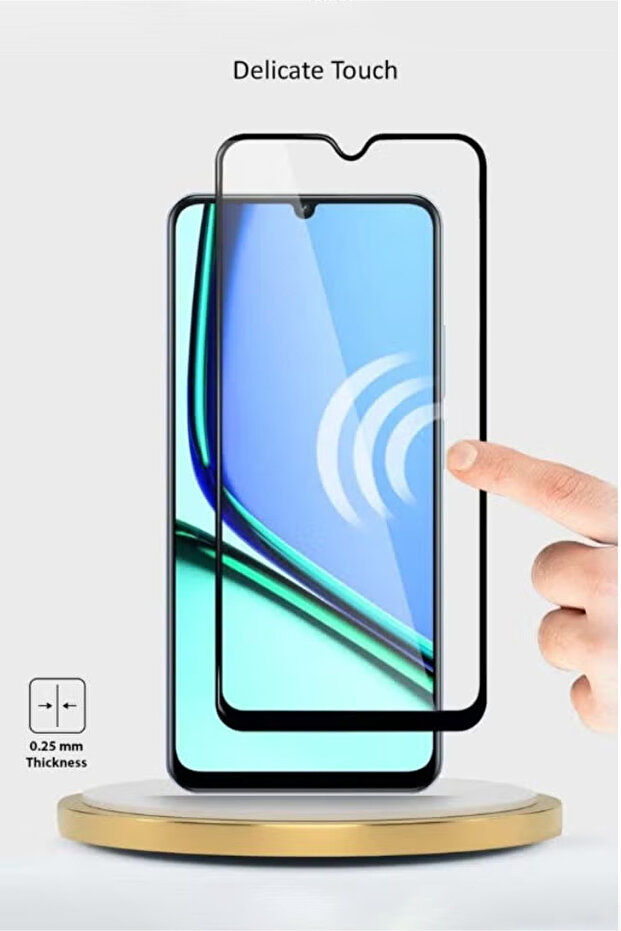 عبوة من قطعتين من واقي الشاشة الزجاجي المقوى لهاتف Realme Note 60 - أسود - 3