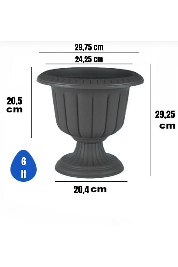 Dekoratif Nergiz 30cm Ayaklı Saksı Plastik Çiçek Saksısı Kapı Önü İç dış Mekan Ayaklı Saksı 1 Adet - 8
