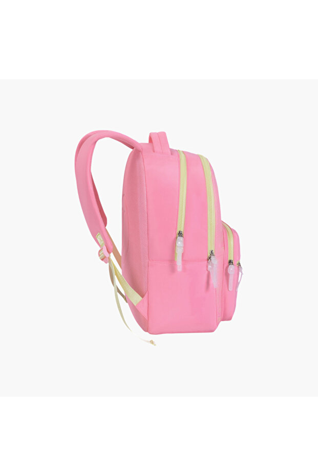 Printed Backpack with Adjustable Straps and Zip Closure - 6x12x21 cms - 3