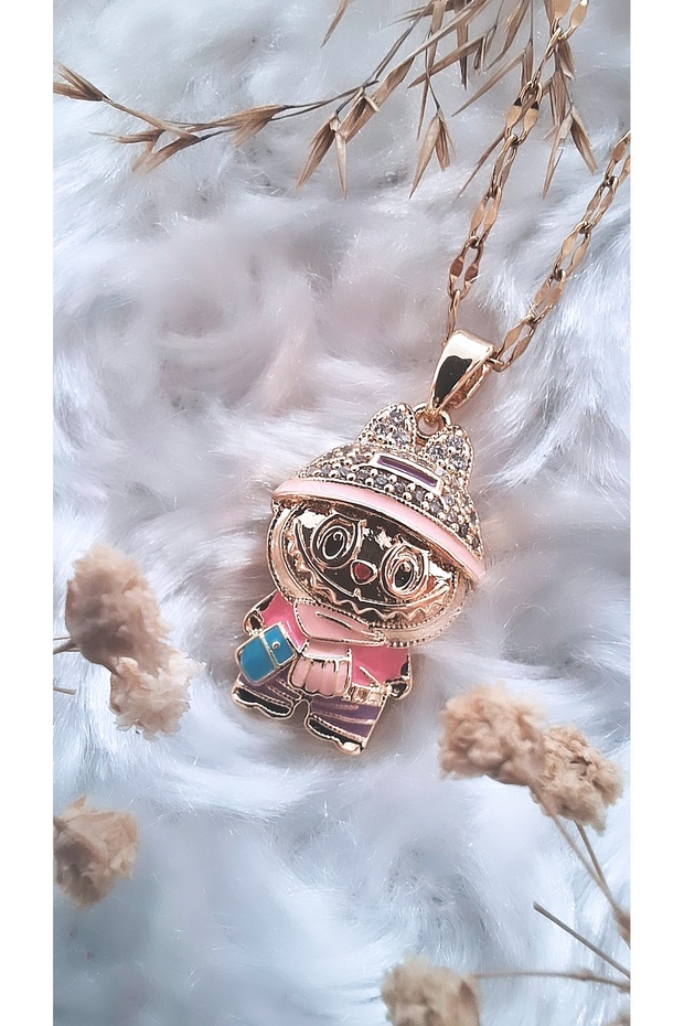 Labubu Figürlü Çelik Kolye - 5