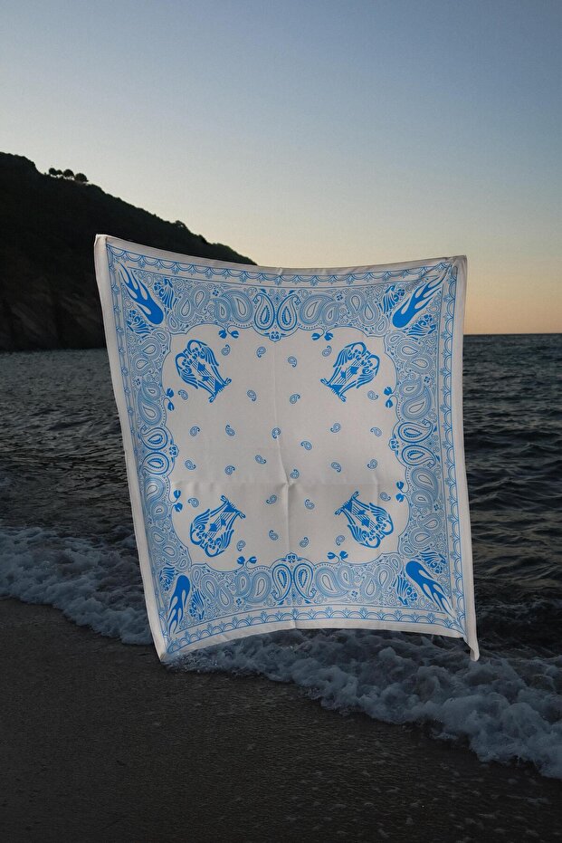 Blue Patterned Bandana