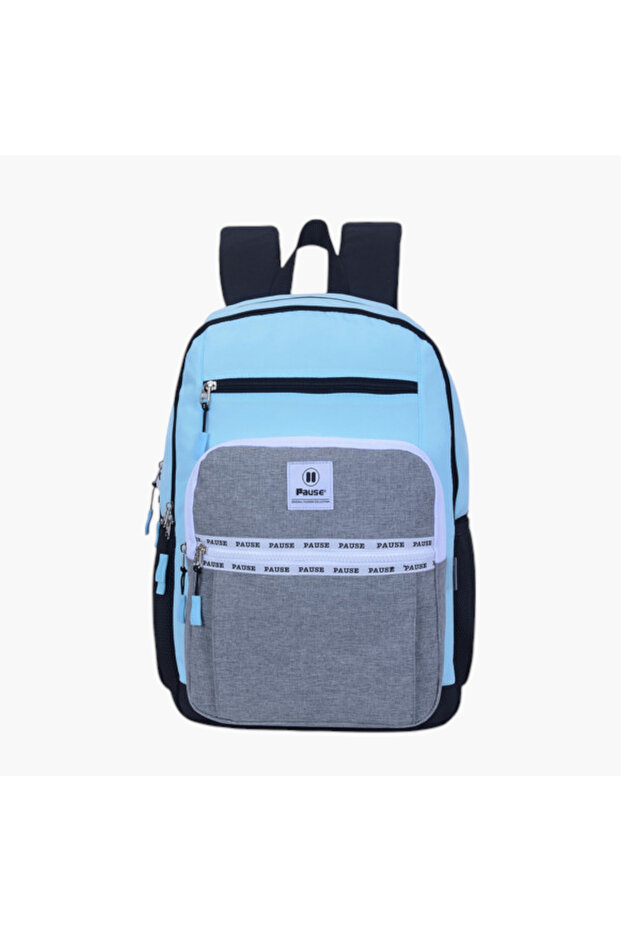 حقيبة ظهر مدرسية بألوان متعددة مع أحزمة كتف قابلة للتعديل - 12×21 سم - 1