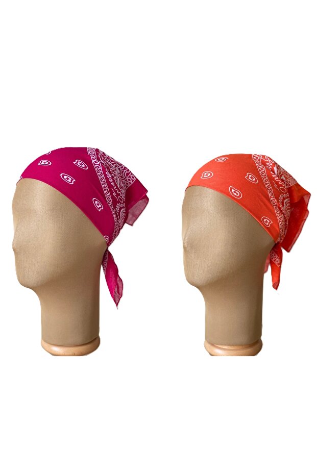 100% Cotton Classic Pattern Unisex 2-Piece Bandana Set Colorful Bandana Ethnic Patterned a Quality Bandana