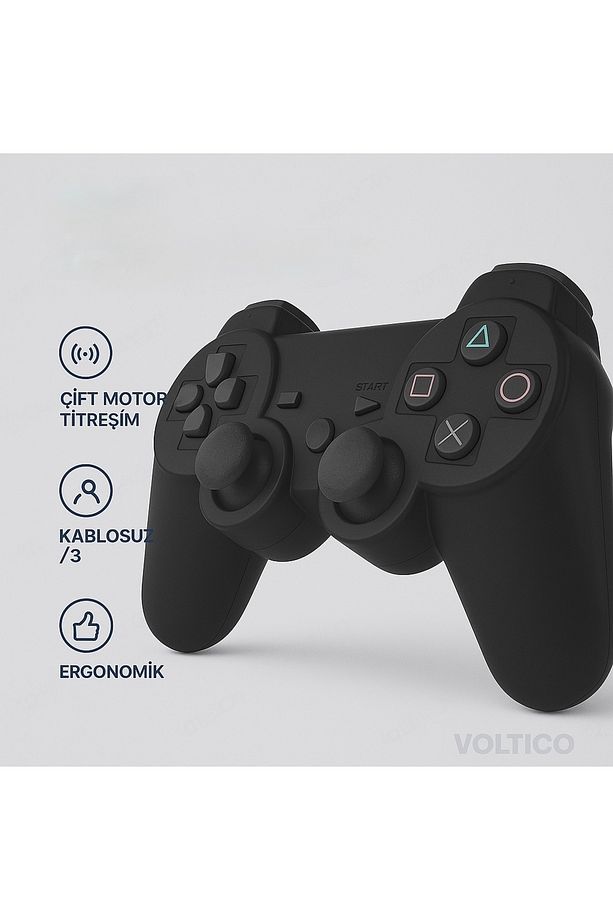 Ps3 Kablosuz Oyun Kolu Dualshock Wireless Joystick Controller Çift Titreşimli Gamepad - 1