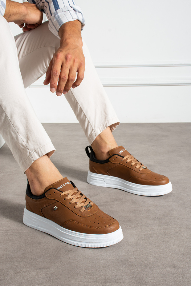 Men's Sneaker Tan Casual Sports Shoes High Sole Comfortable Design X55