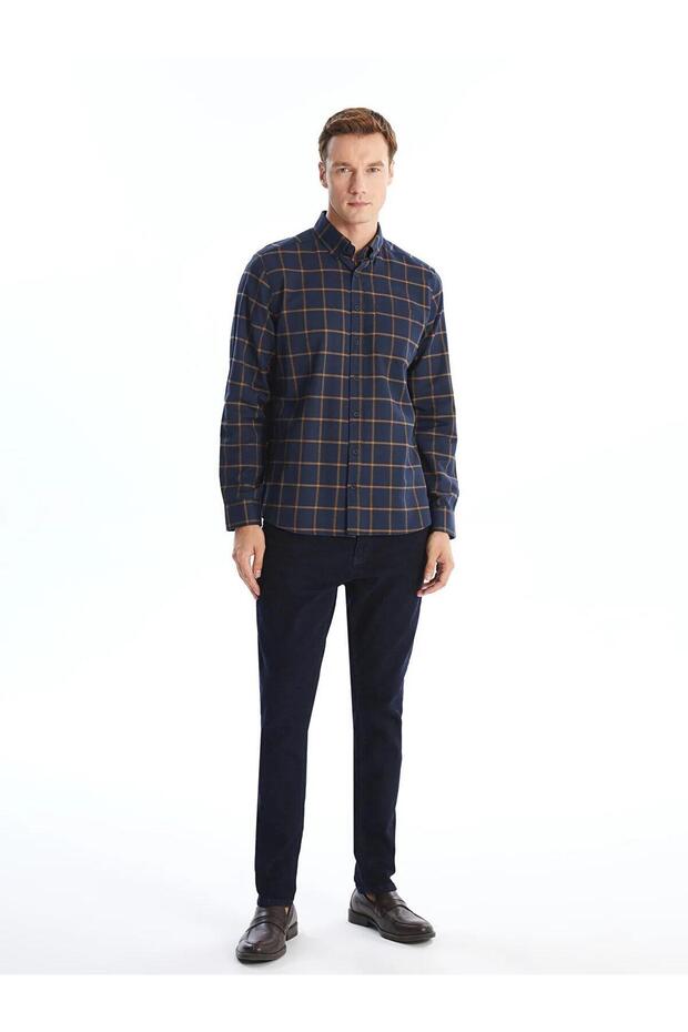 LCWAIKIKI Classic Regular Fit Uzun Kollu Ekose Erkek Gömlek (W5) - 2