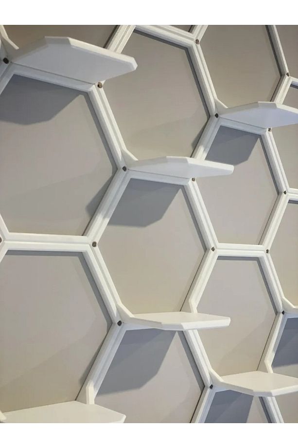 Altıgen Duvar Rafı – 2 Çivi İle Kolay Montaj | Hexagonal Dekoratif Raf - 1