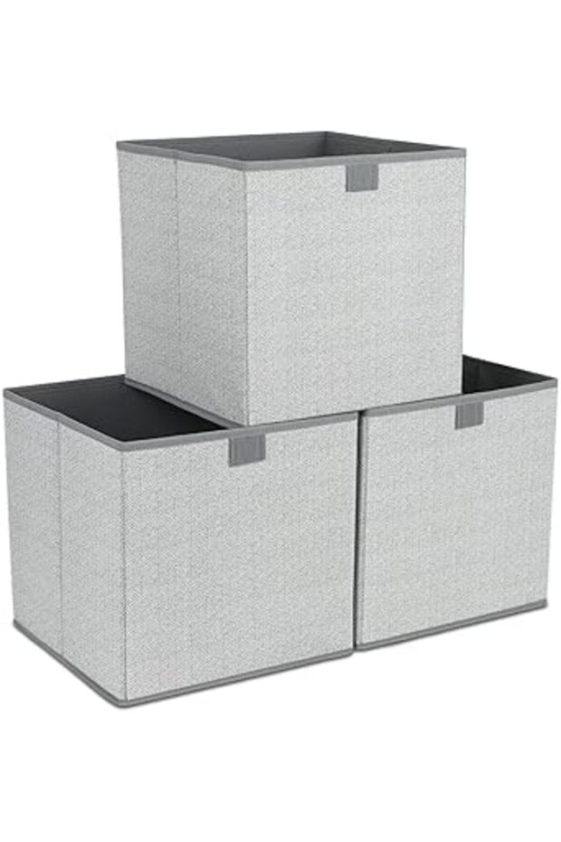 3-Pack 29L Foldable Fabric Storage Bins – Cube Baskets for Shelves, Closet & Nursery Organization