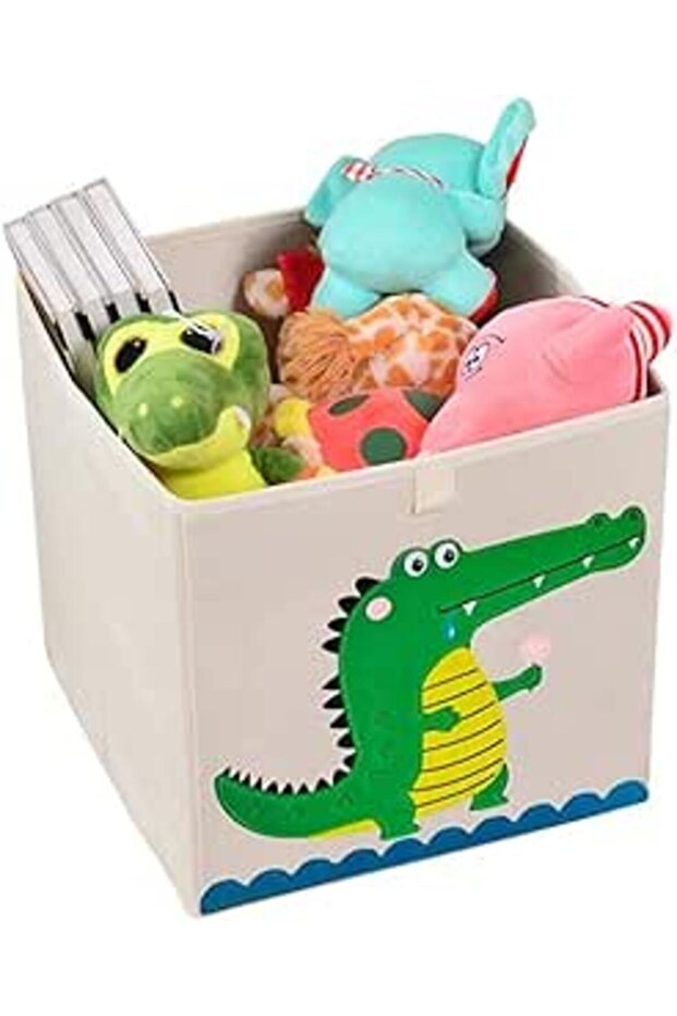 Foldable Canvas Storage Bins – Cartoon Organizer for Kids' Toys, Clothes & Books