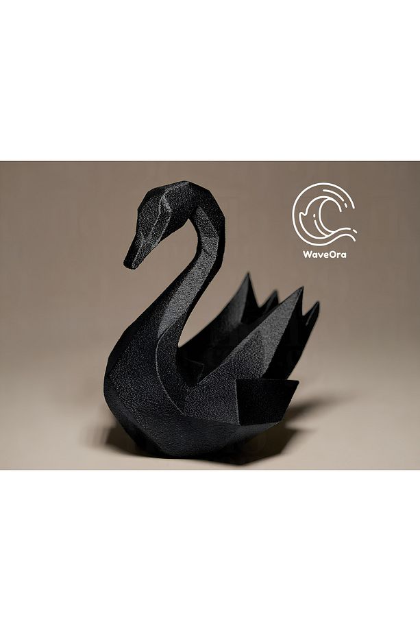Noir Kuğu – Geometrik Minimal Siyah Kuğu Biblo - 1