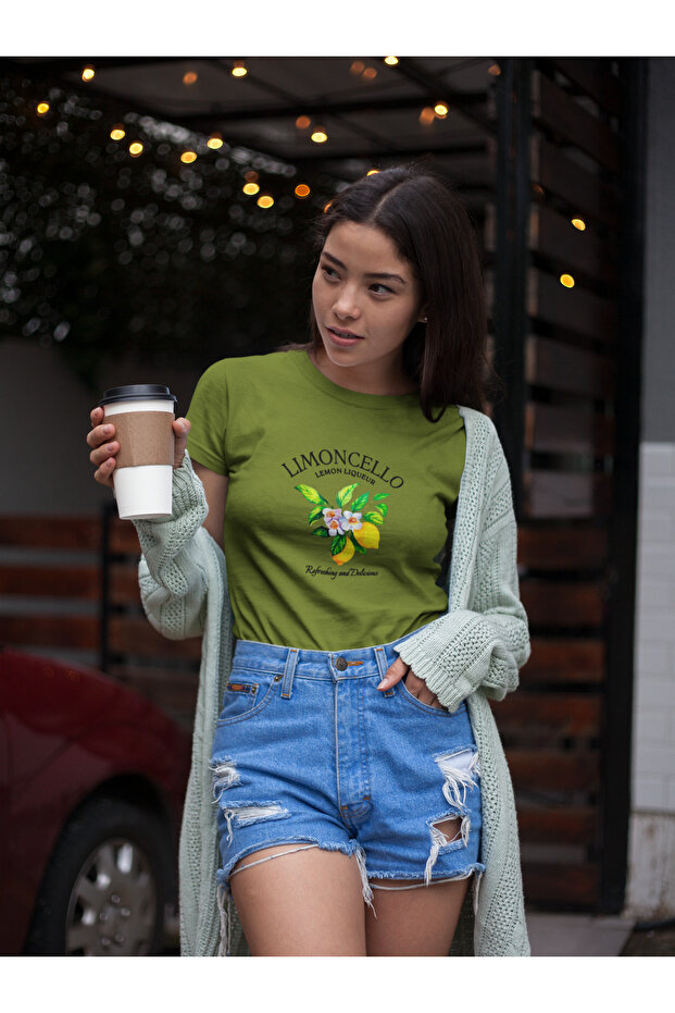 Limoncello Printed / Women's Multicolor T-Shirt 100% Cotton Regular Fit Comfortable Fit