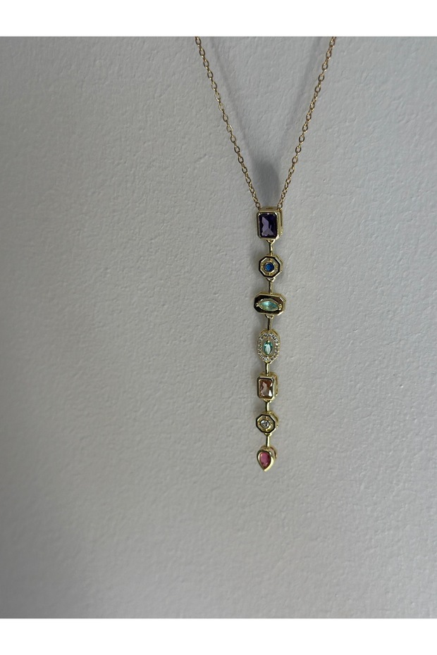Steel Color Y Necklace