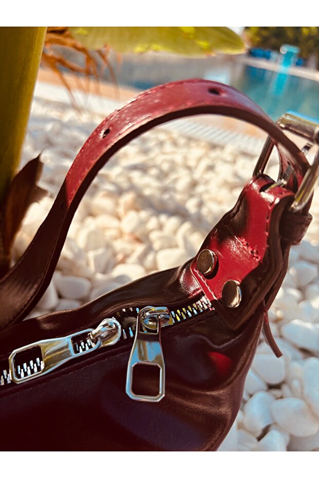 Bordo Omuzdan Çanta - 3