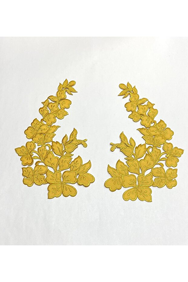 Glitter Iron-On Embroidery Applique / Large Size / Glitter Applique Set of 2 # 1