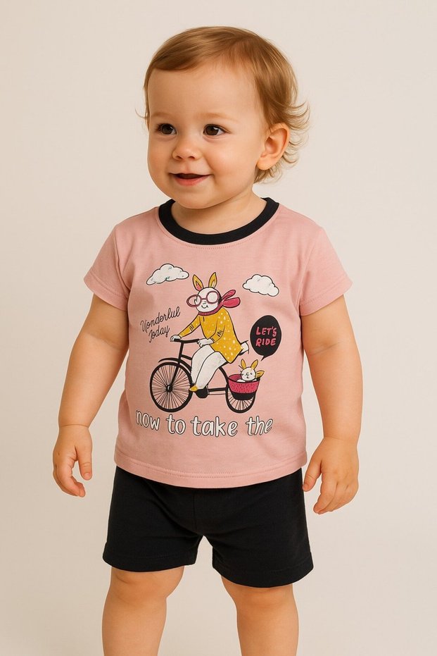 Girls' Summer Anti-Sweat Fabric Comfortable Set - Special Park Fashion for Energetic Children (Buy 1 Size Bigger)