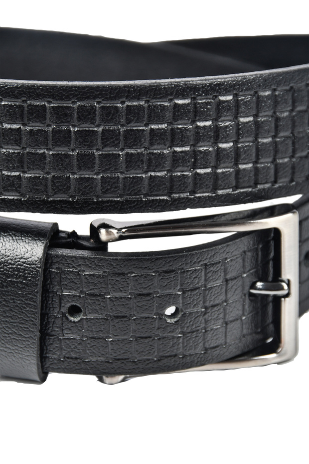 Men's Black Genuine Leather 3.5 cm Classic Belt Original Leather Belt 2502649