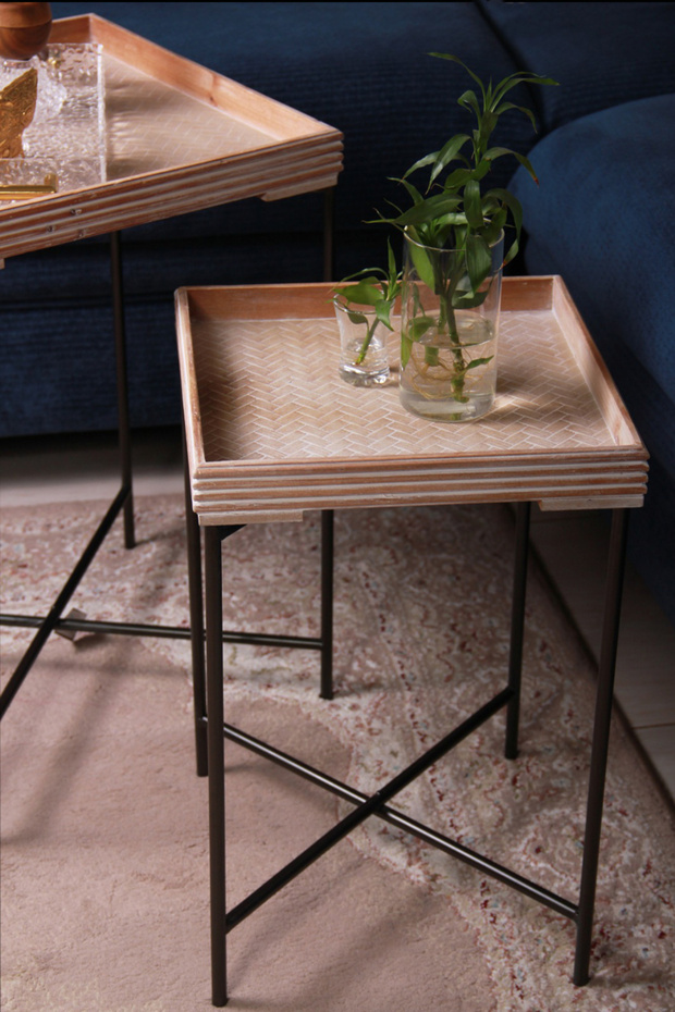 طقم طاولات قهوة جانبية متعددة الاستخدامات - 6