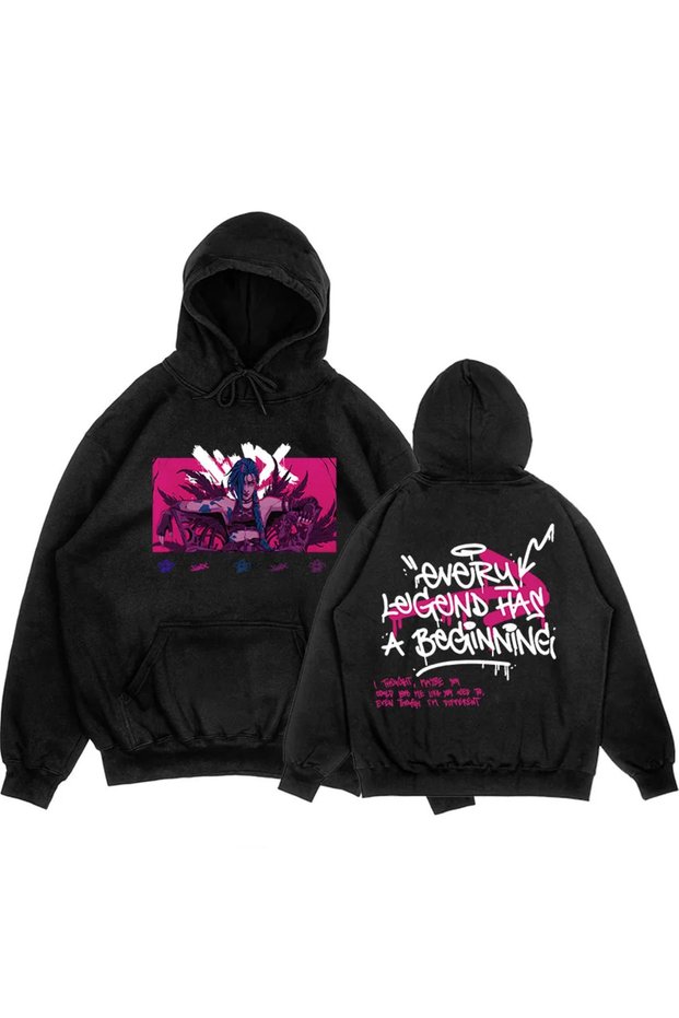 Black Unisex Arcane Jinx Boom Monkey Hoodies Video Game