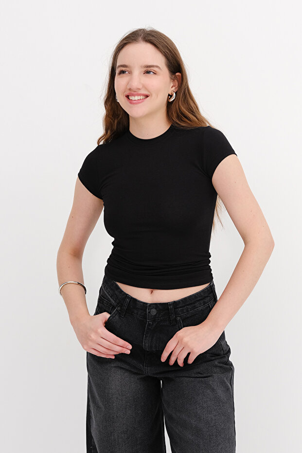 Bisiklet Yaka Modal Basic T-shirt P0365 - 6