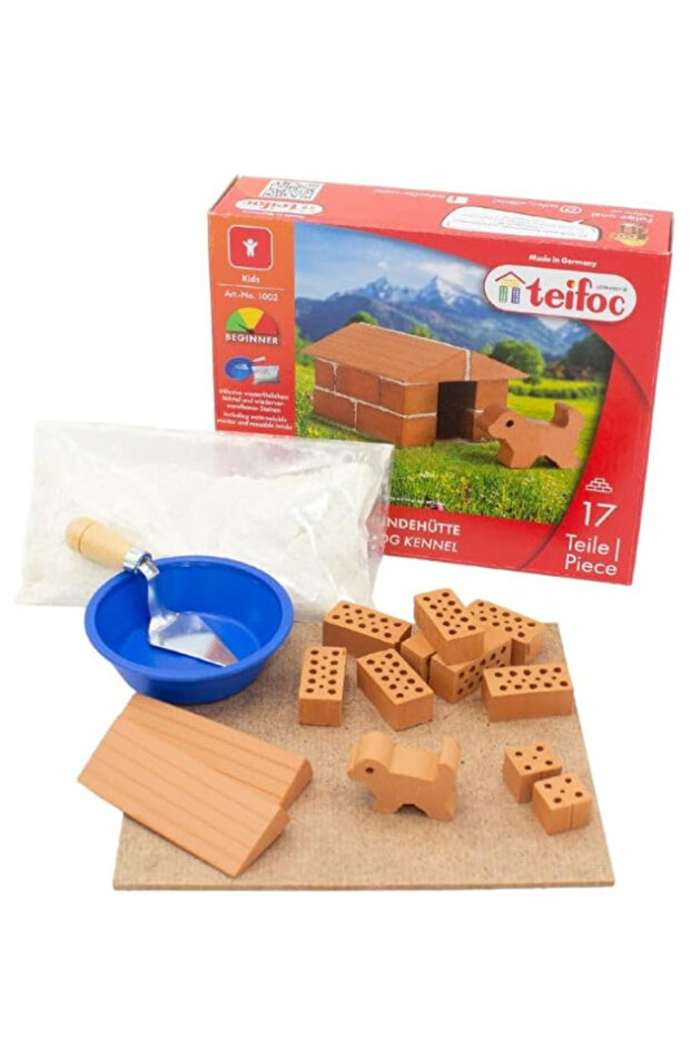 1002 Stone Building Kit - Dog Kennel, from 6 Years, Construction Set for Walling