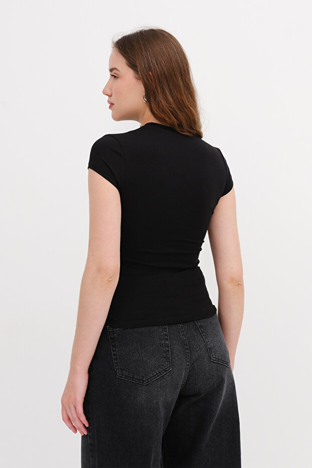 Bisiklet Yaka Modal Basic T-shirt P0365 - 5