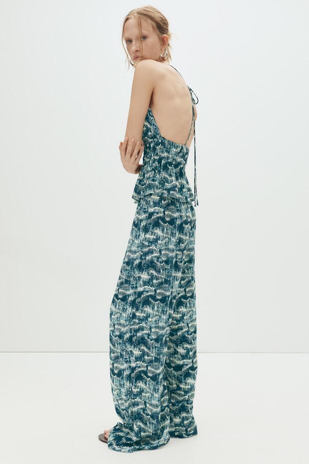 Desenli büzgülü top - 5