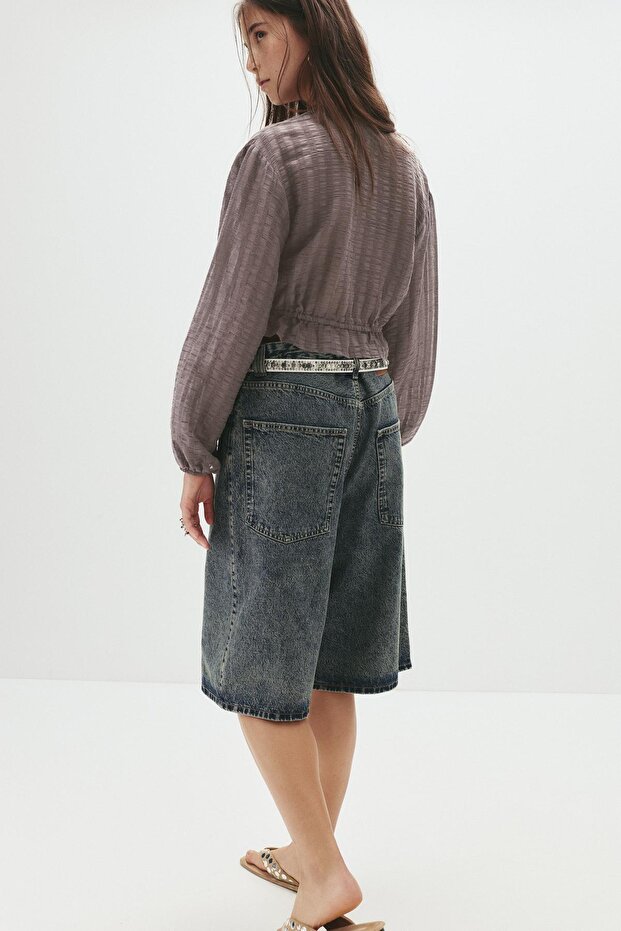 Çizgili dokulu gömlek - 4