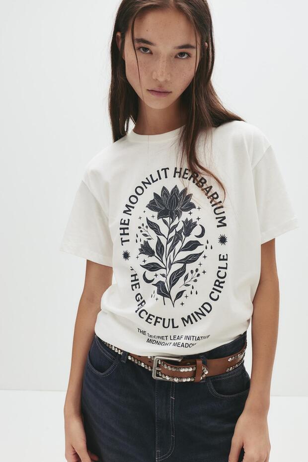 Ezoterik çiçek t-shirt - 1