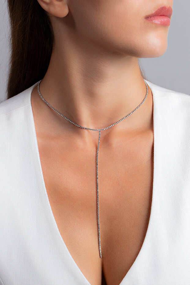 Women's Waterway Y Necklace / Glitter Necklace