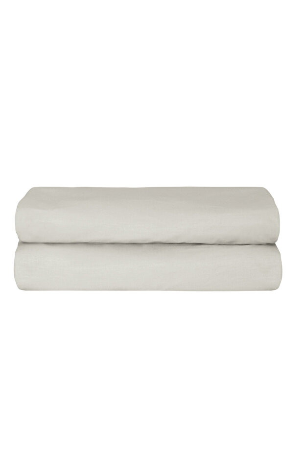 Freesia Double Ranforce Fitted Sheet 160X200+35 cm Ecru