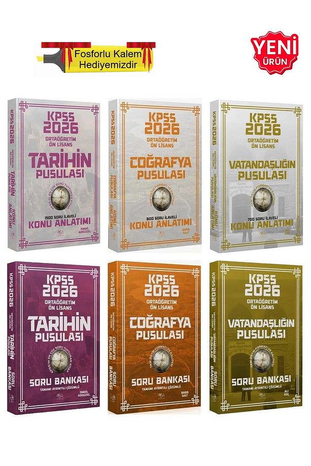 2026 - KPSS Lise Ortaöğretim Ön Lisans Tarihin - Coğrafyanın - Vatandaşlık Pusulası Konu + Soru Seti - 1