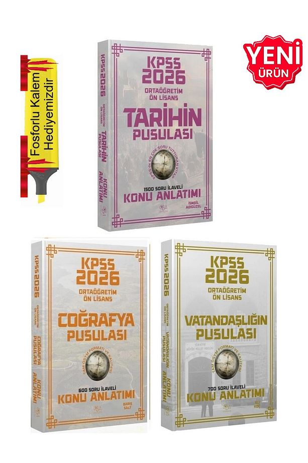 2026 - KPSS Lise Ortaöğretim Ön Lisans Tarihin - Coğrafyanın - Vatandaşlık Pusulası Konu Seti - 1