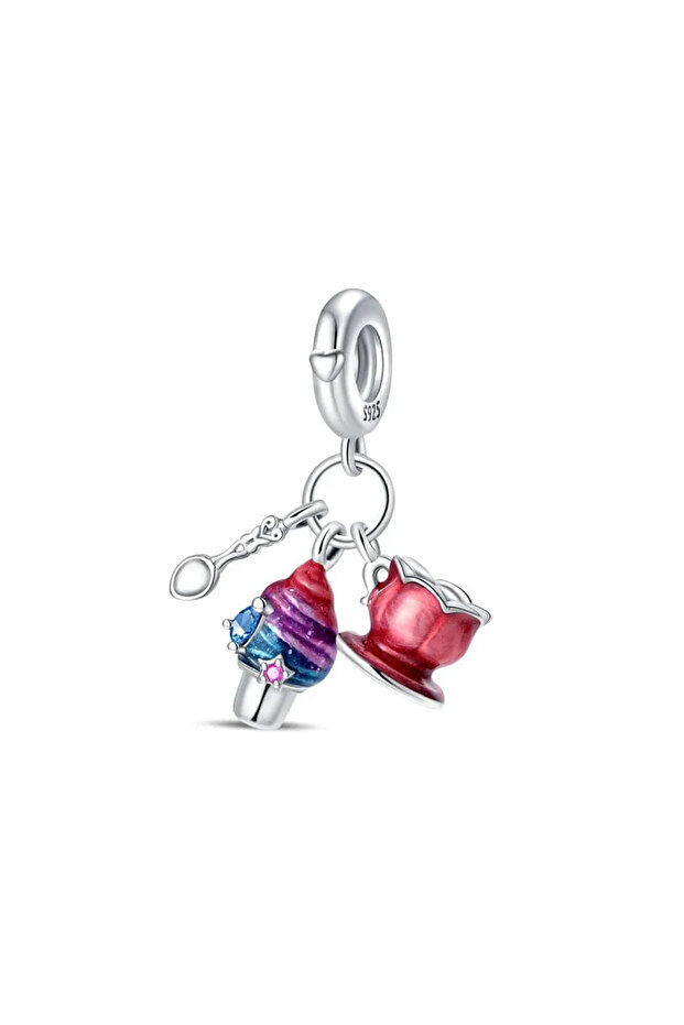 Happiness Clock Dangle Silver Charm - 1