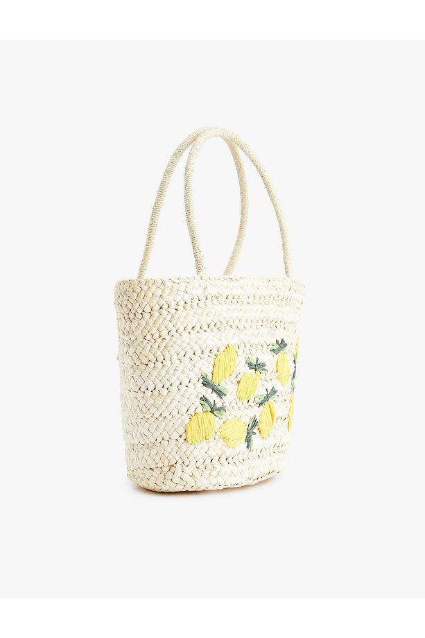 Ananas Desenli Tote Hasır Çanta - 2