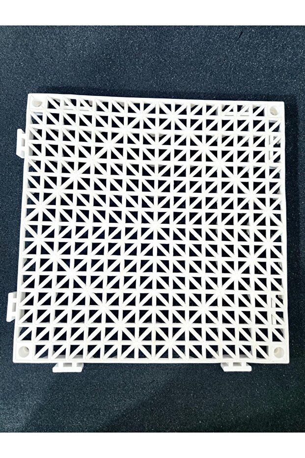 Interlocking Floor Tile, Grey, 30 cm x 30 cm x 17 cm, Wet Area Grid Pattern Pack of 10
